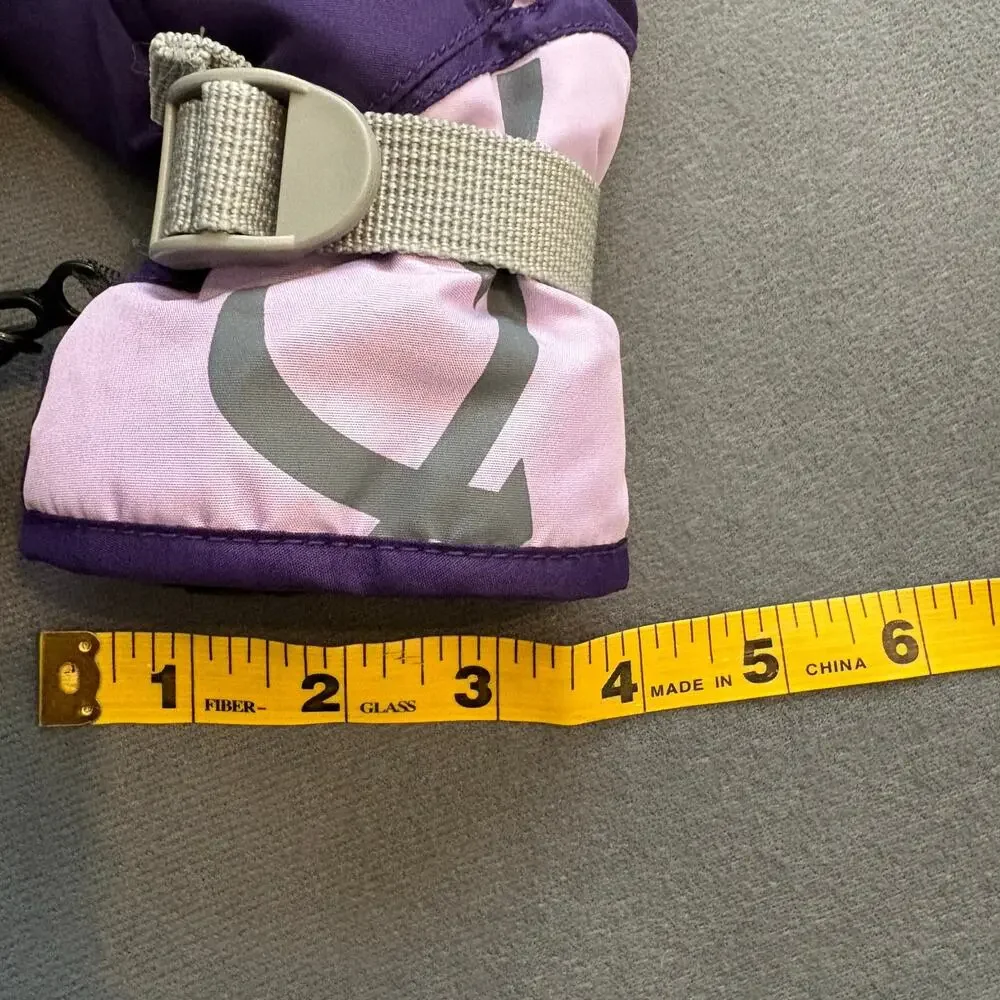 Kids Purple Winter Gloves Adjustable Snow Ski Small